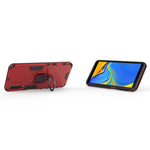 Cool Guard Ring Holder Kickstand PC TPU Hybrid Cover for Samsung Galaxy A7 (2018)