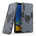 Cool Guard Ring Holder Kickstand PC TPU Hybrid Cover for Samsung Galaxy A7 (2018)