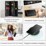 CASEME 008 Series Detachable 2-in-1 Zipper Wallet PU Leather Mobile Case for Samsung Galaxy S10 Plus
