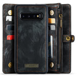 CASEME 008 Series Detachable 2-in-1 Zipper Wallet PU Leather Mobile Case for Samsung Galaxy S10 Plus
