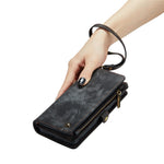 CASEME 008 Series Detachable 2-in-1 Zipper Wallet PU Leather Mobile Case for Samsung Galaxy S10 Plus