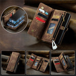 CASEME 008 Series Detachable 2-in-1 Zipper Wallet PU Leather Mobile Case for Samsung Galaxy S10 Plus