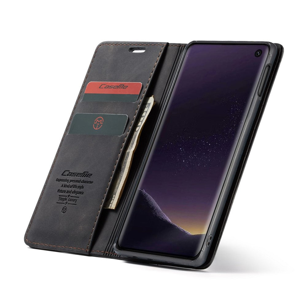CASEME 013 Series for Samsung Galaxy S10e PU Leather Case [Auto-absorbed] [Wallet Stand]