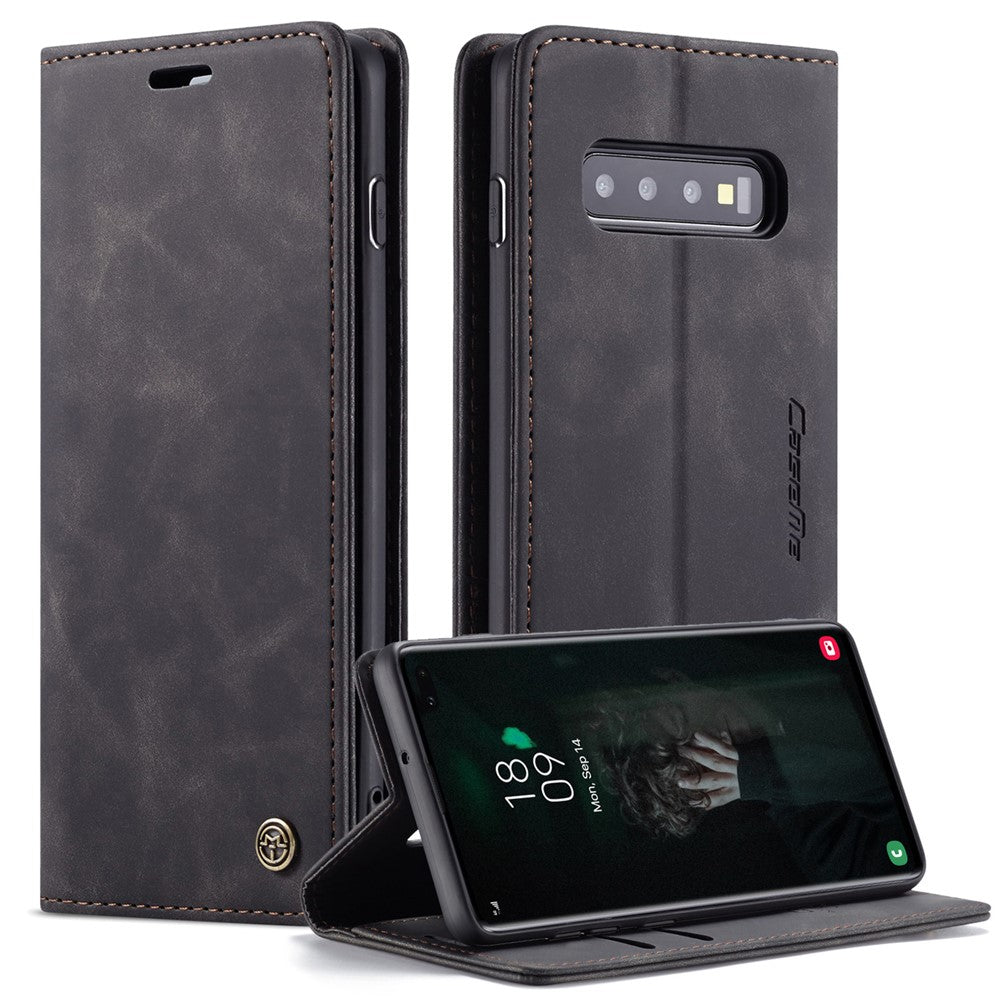 CASEME 013 Series PU Lædercover [Auto-absorberet] [Pungstativ] til Samsung Galaxy S10 Plus