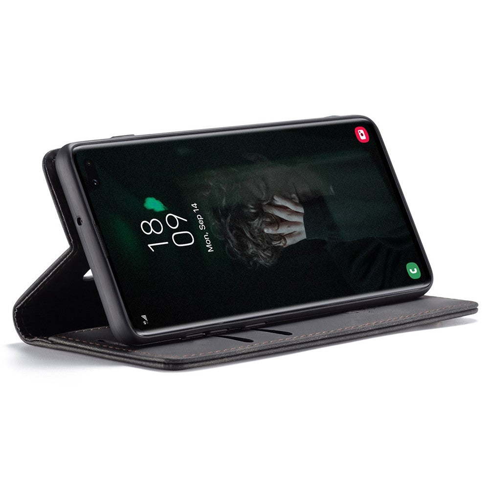 CASEME 013 Series PU Lædercover [Auto-absorberet] [Pungstativ] til Samsung Galaxy S10 Plus