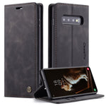 CASEME 013-serien til Samsung Galaxy S10 PU-læderetui [Automatisk absorberende] [Kortholder og støttefod]