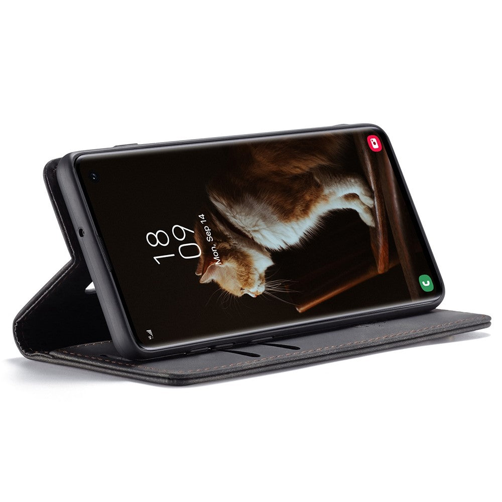 CASEME 013-serien til Samsung Galaxy S10 PU-læderetui [Automatisk absorberende] [Kortholder og støttefod]