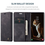 CASEME 013-serien til Samsung Galaxy S10 PU-læderetui [Automatisk absorberende] [Kortholder og støttefod]