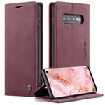 CASEME 013-serien til Samsung Galaxy S10 PU-læderetui [Automatisk absorberende] [Kortholder og støttefod]