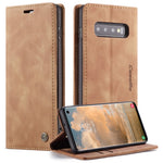 CASEME 013-serien til Samsung Galaxy S10 PU-læderetui [Automatisk absorberende] [Kortholder og støttefod]