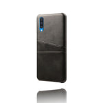 Dual Card Slots PU Leather Coated PC Mobile Phone Shell for Samsung Galaxy A50 / A50s / A30s