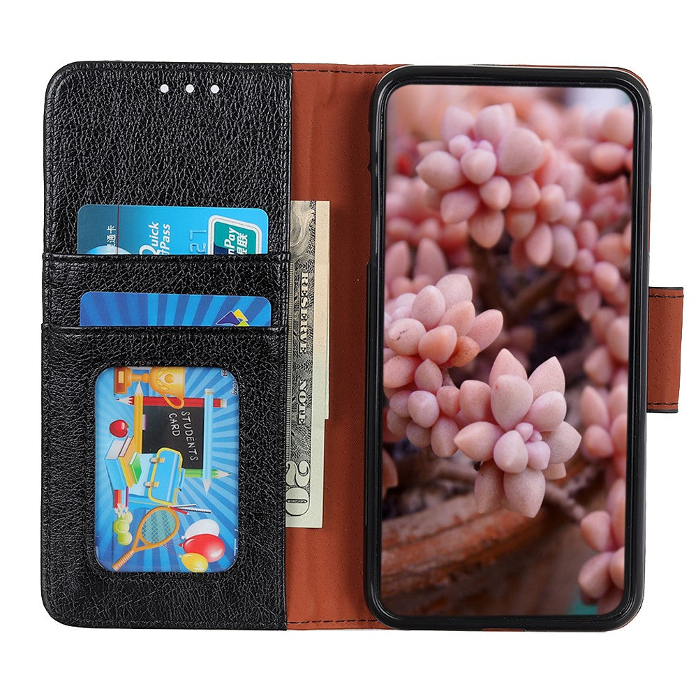Pung-cover i splatlæder med nappa-tekstur til Samsung Galaxy A40