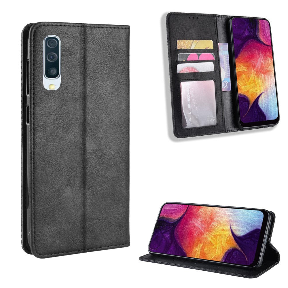 Pungcover i PU-læder i vintagestil til Samsung Galaxy A50 / A50s / A30s