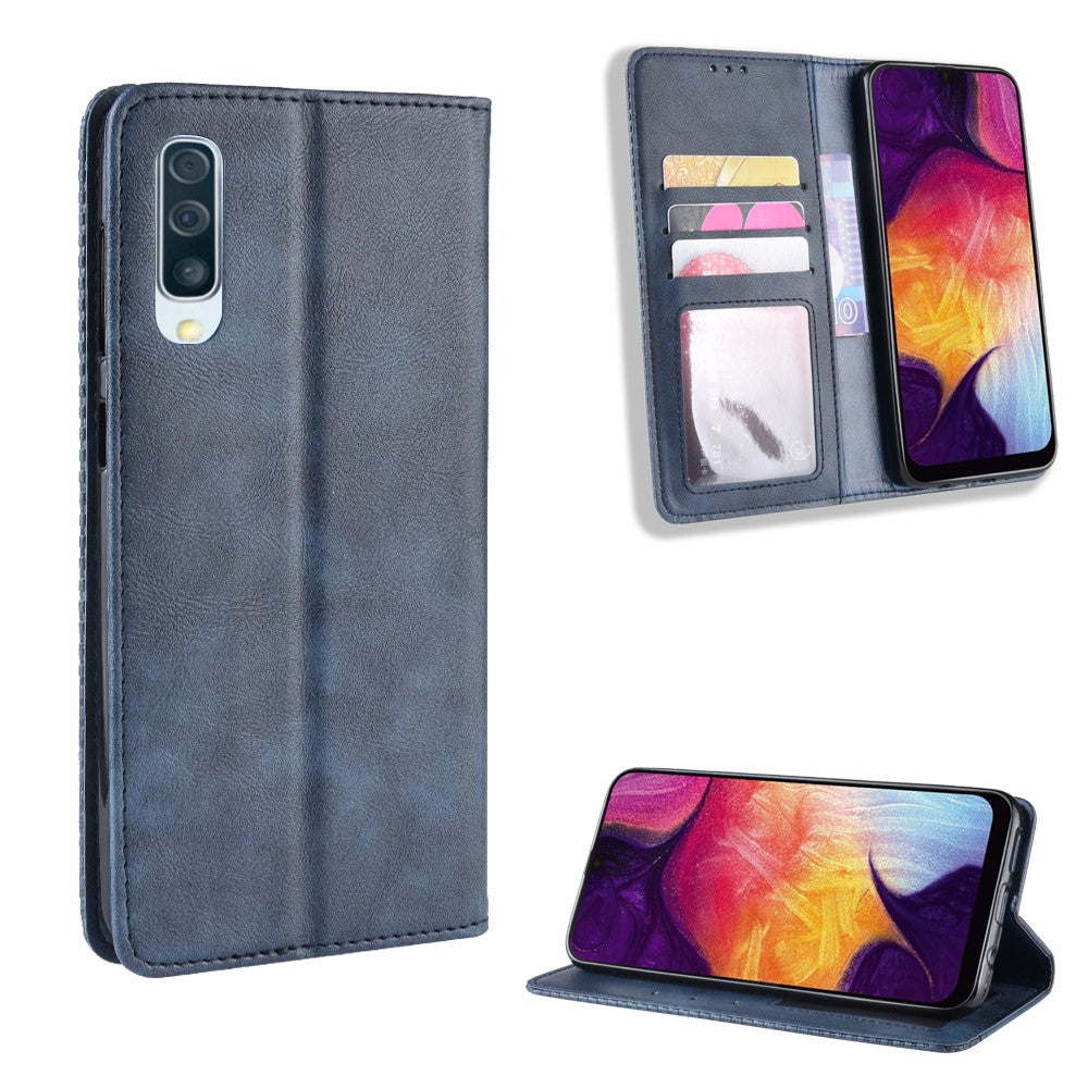 Pungcover i PU-læder i vintagestil til Samsung Galaxy A50 / A50s / A30s