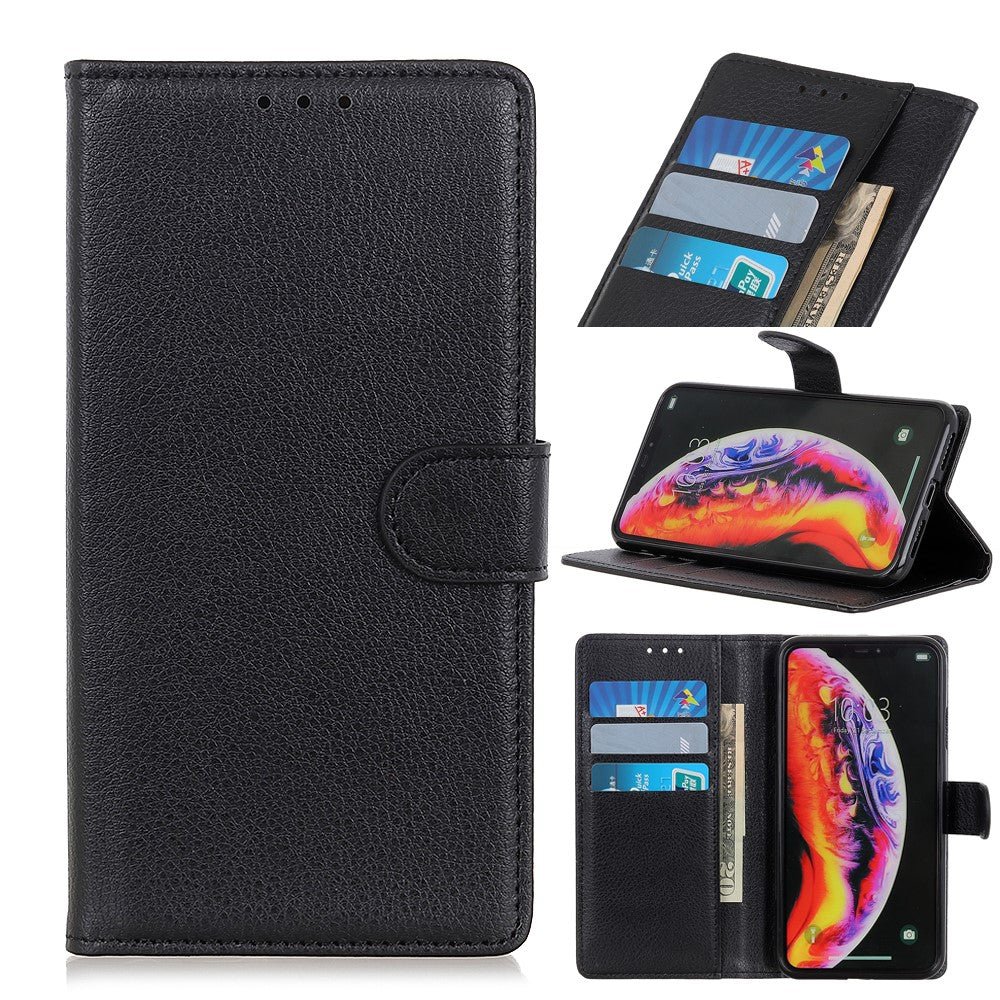 Litchi Skin Leather Wallet Case for Samsung Galaxy A40