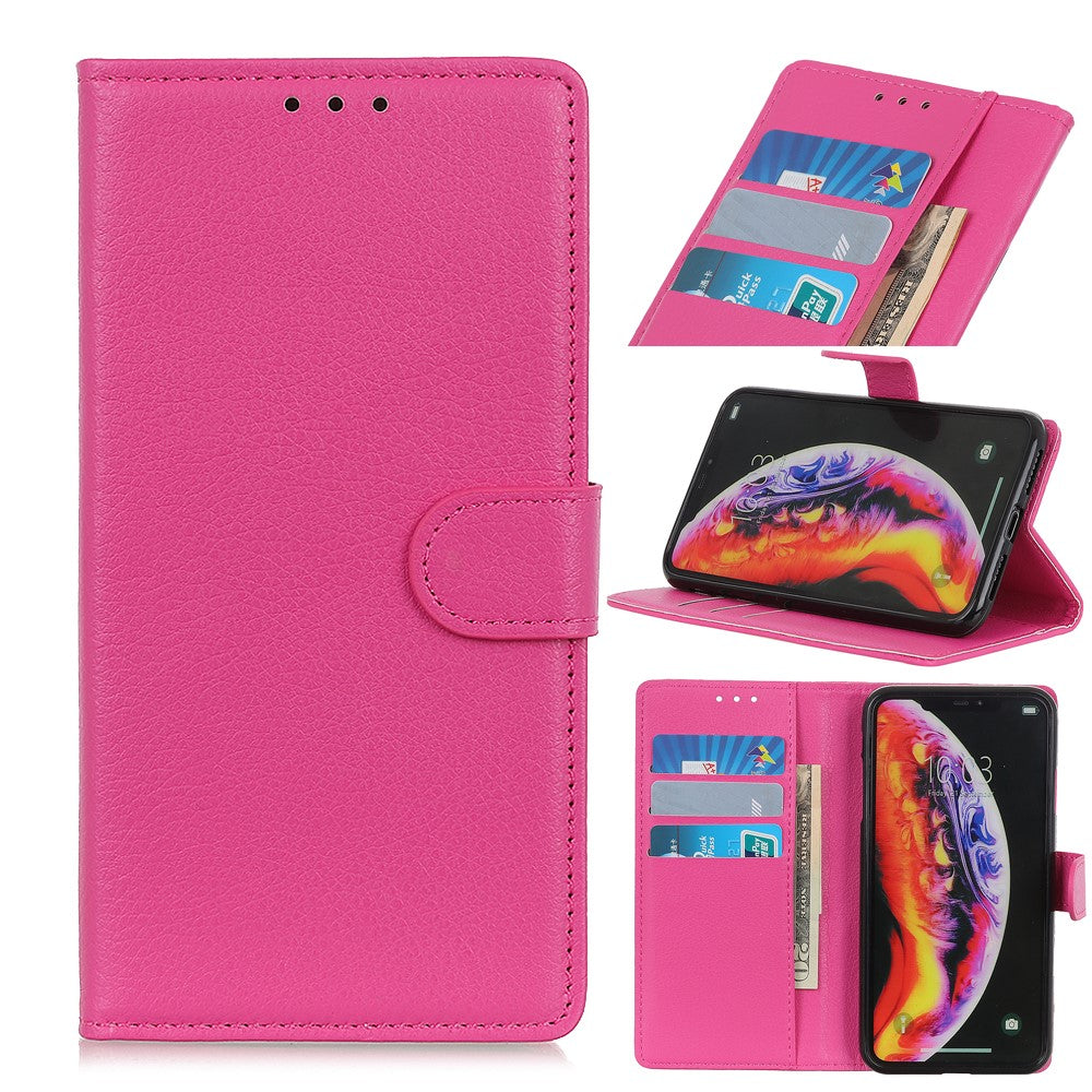 Litchi Skin Leather Wallet Case for Samsung Galaxy A40