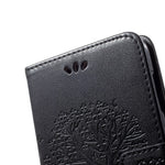 Imprint Tree Owl Wallet Stand Leather Phone Casing for Samsung Galaxy A50 / A50s / A30s