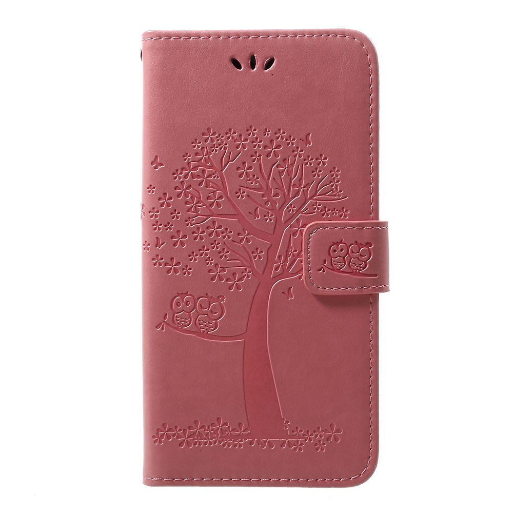 Imprint Tree Owl Wallet Stand Leather Phone Casing for Samsung Galaxy A50 / A50s / A30s