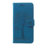 Imprint Tree Owl Wallet Stand Leather Phone Casing for Samsung Galaxy A50 / A50s / A30s