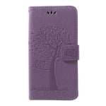 Imprint Tree Owl Wallet Stand Leather Phone Casing for Samsung Galaxy A50 / A50s / A30s
