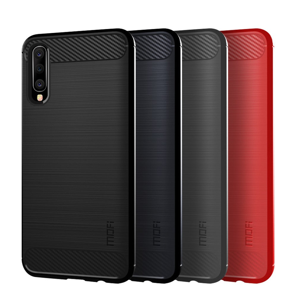 MOFI Carbon Fiber Texture Børstet TPU Cover til Samsung Galaxy A50 / A50s / A30s