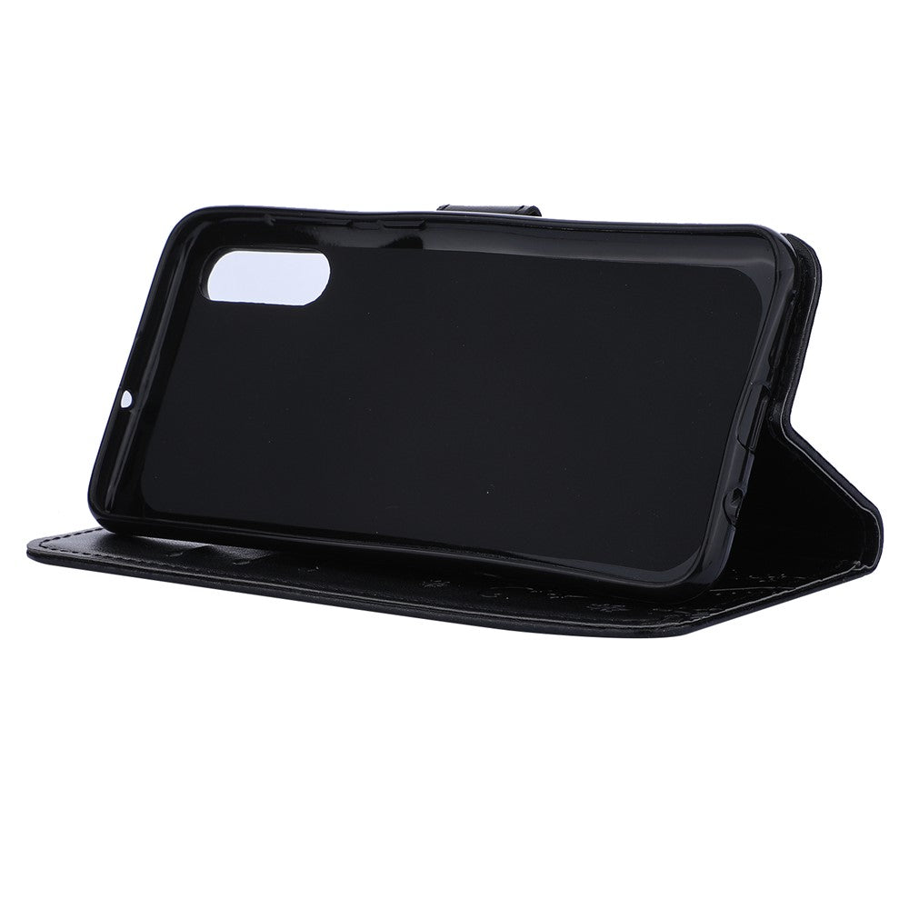 Præg sommerfugleblomst læderpung etui til Samsung Galaxy A50 / A50s / A30s