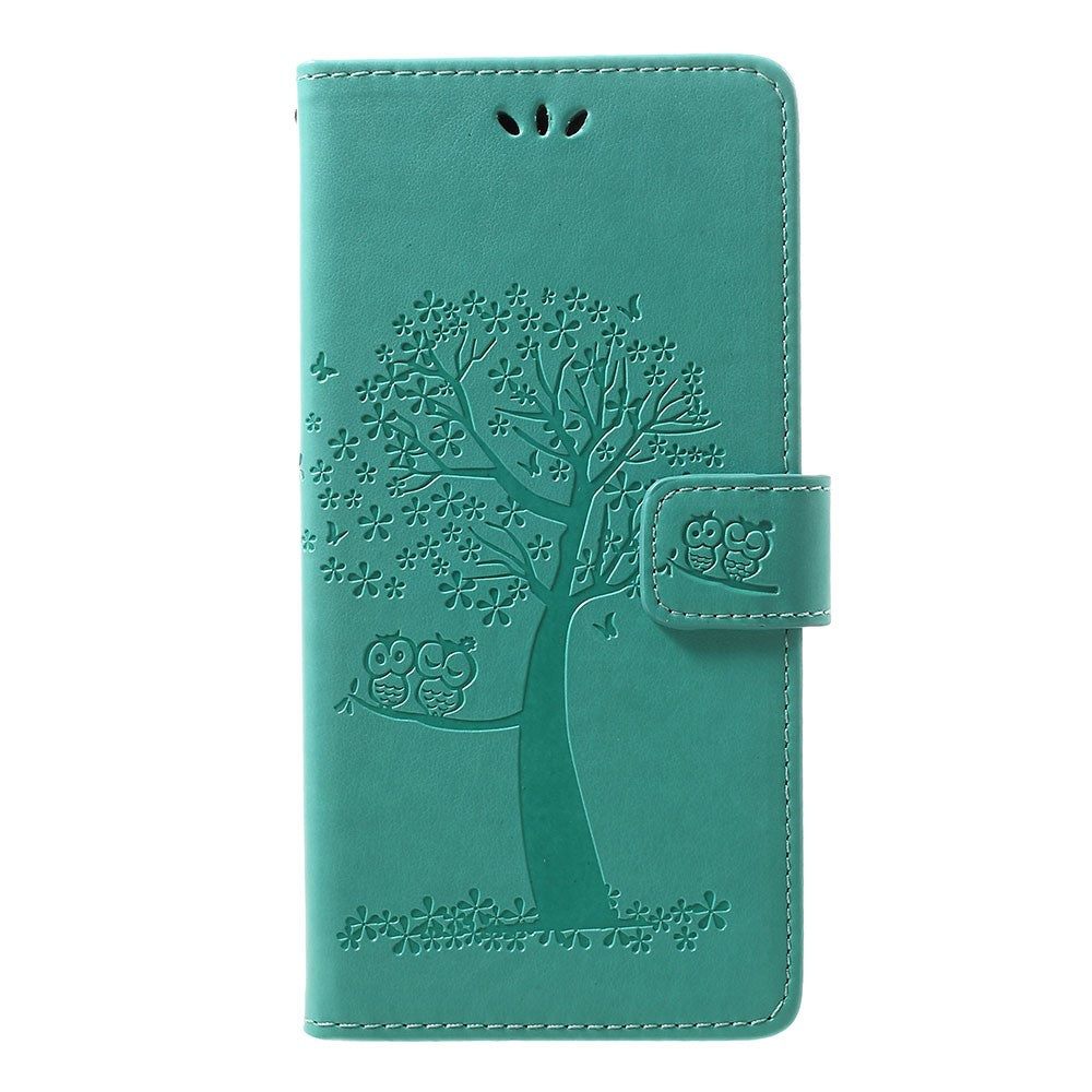 For Samsung Galaxy A70 Imprint Tree Owl Leather Wallet Stand Mobile Cover