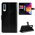 Crazy Horse Leather Wallet Stand Phone Cover with Strap for Samsung Galaxy A50 / A50s / A30s