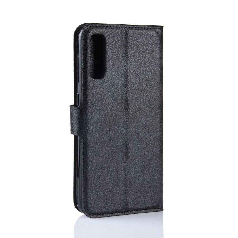 Litchi Skin Wallet Leather Stand Case for Samsung Galaxy A50 / A50s / A30s Cell Phone Case