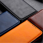 Auto-Absorbed Split Leather Wallet Mobile Phone Cover for Samsung Galaxy A40