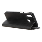 Auto-Absorbed Split Leather Wallet Mobile Phone Cover for Samsung Galaxy A40