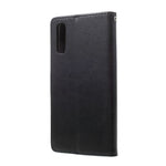 Præg sommerfugle blomster læderpung stander cover til Samsung Galaxy A70
