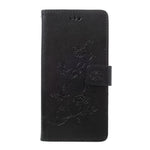 Præg sommerfugle blomster læderpung stander cover til Samsung Galaxy A70
