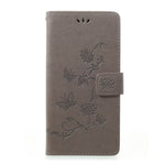 Præg sommerfugle blomster læderpung stander cover til Samsung Galaxy A70