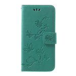 Imprint Butterfly Flower Stand Wallet Leather Shell Case for Samsung Galaxy A40