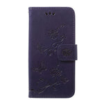 Imprint Butterfly Flower Stand Wallet Leather Shell Case for Samsung Galaxy A40