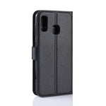 Litchi Skin PU Leather Wallet Stand Mobile Casing for Samsung Galaxy A30 / A20