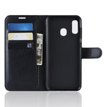 Litchi Skin PU Leather Wallet Stand Mobile Casing for Samsung Galaxy A30 / A20