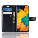 Litchi Skin PU Leather Wallet Stand Mobile Casing for Samsung Galaxy A30 / A20