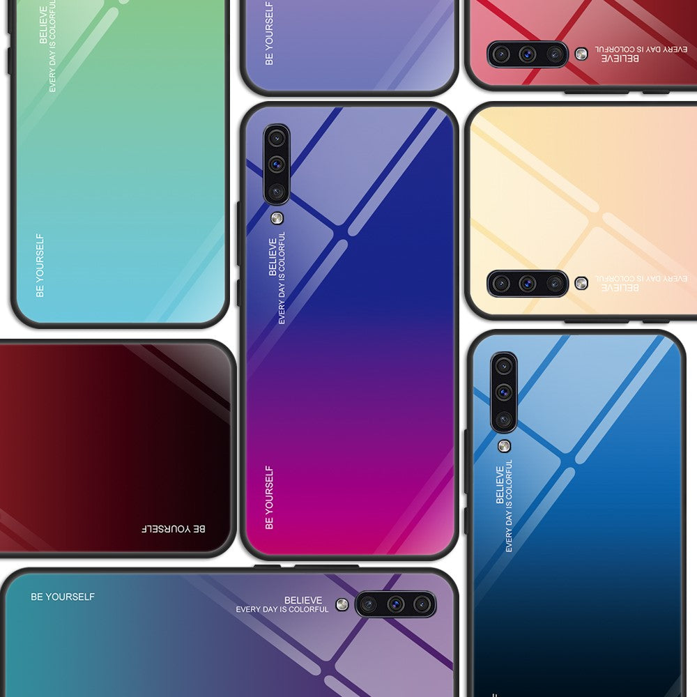 [Gradient Color] Glas + TPU + PC Telefoncovertilbehør til Samsung Galaxy A50 / A50s / A30s