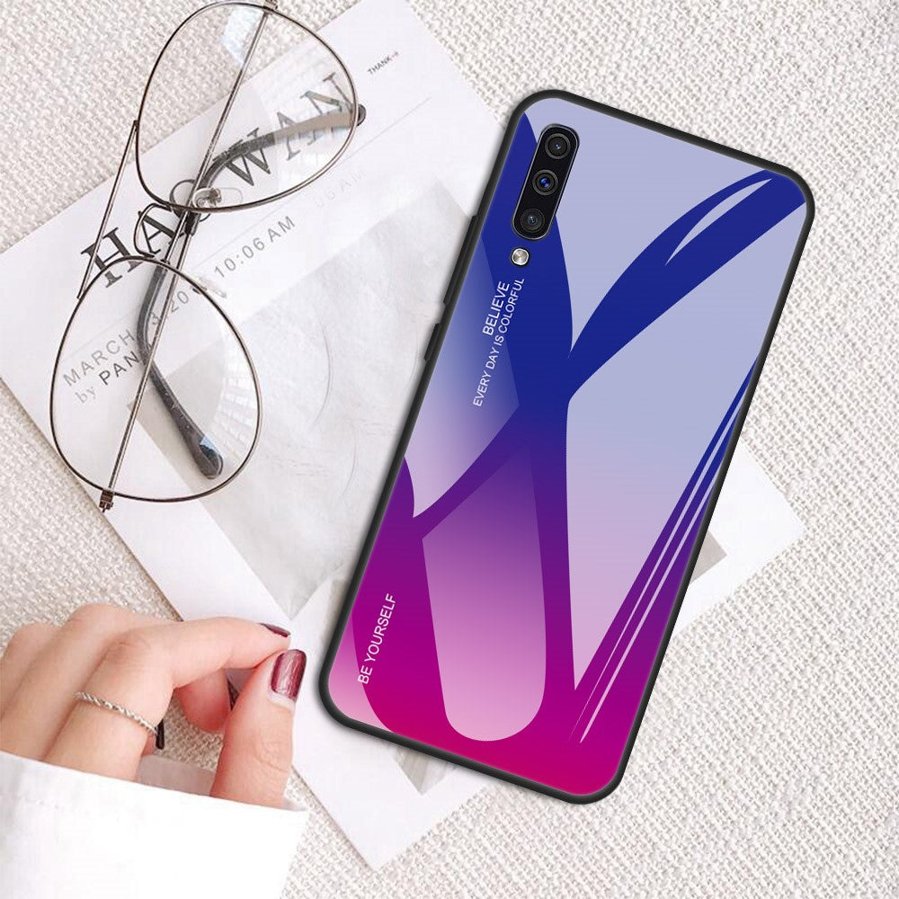 [Gradient Color] Glas + TPU + PC Telefoncovertilbehør til Samsung Galaxy A50 / A50s / A30s