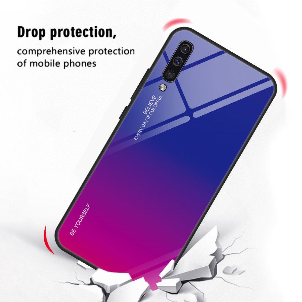 [Gradient Color] Glas + TPU + PC Telefoncovertilbehør til Samsung Galaxy A50 / A50s / A30s