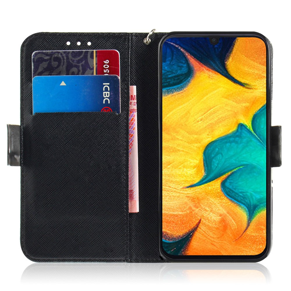 Mønsterprintet [Light Spot Decor] Læderpung-etui til Samsung Galaxy A30 / A20