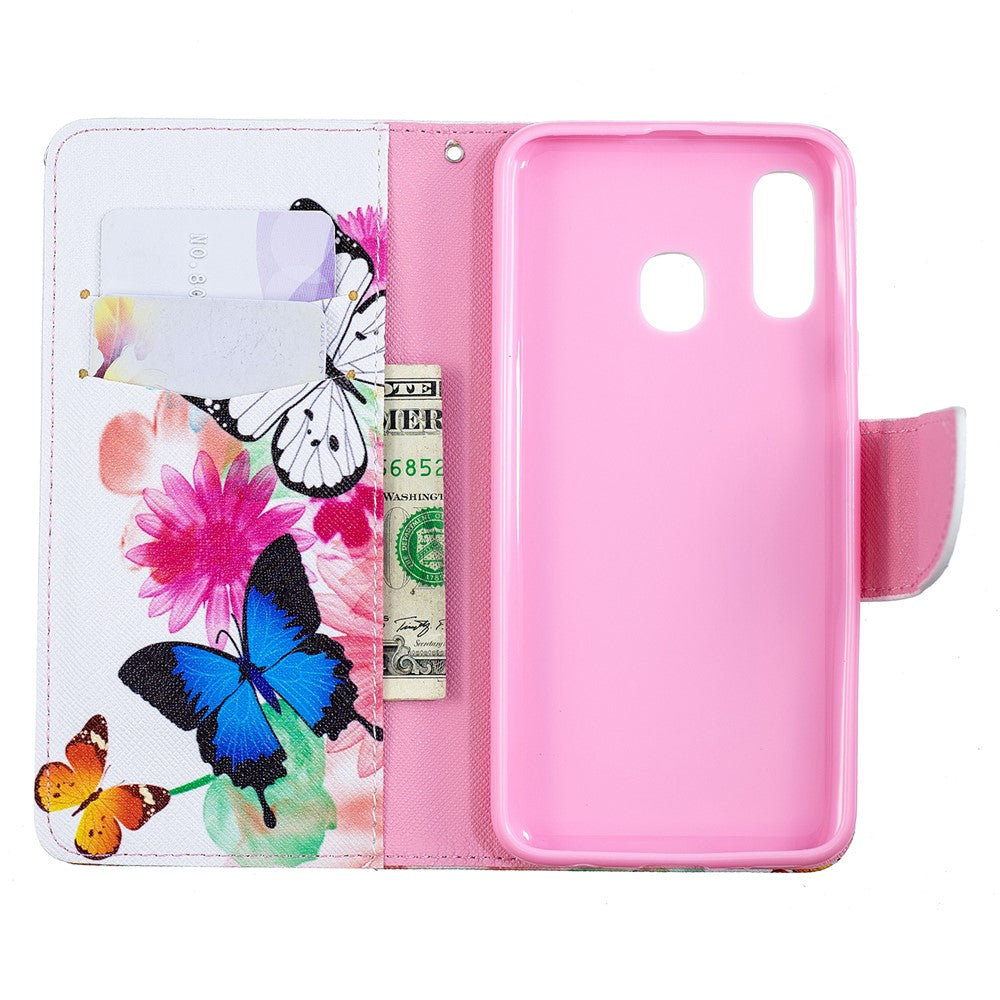 Pattern Printing Leather Wallet Case for Samsung Galaxy A40