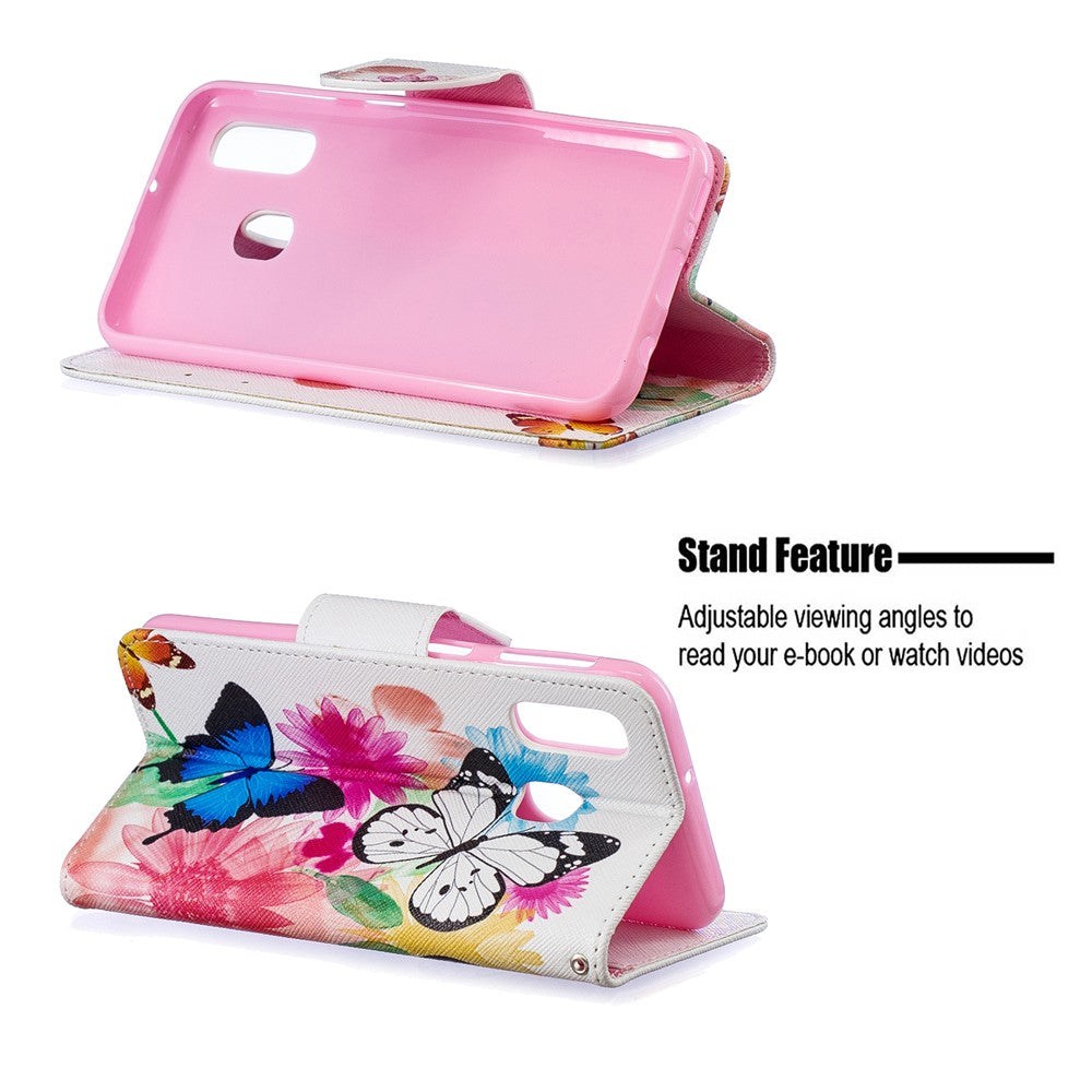Pattern Printing Leather Wallet Case for Samsung Galaxy A40