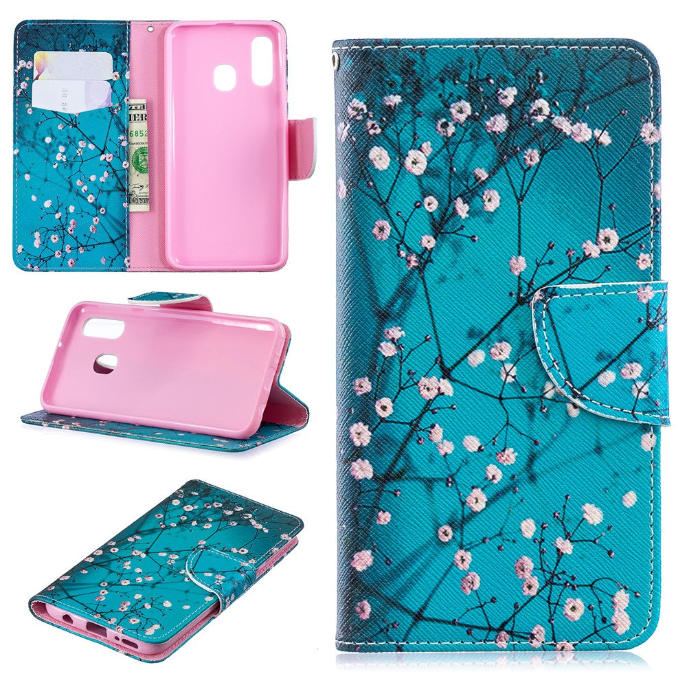 Pattern Printing Leather Wallet Case for Samsung Galaxy A40
