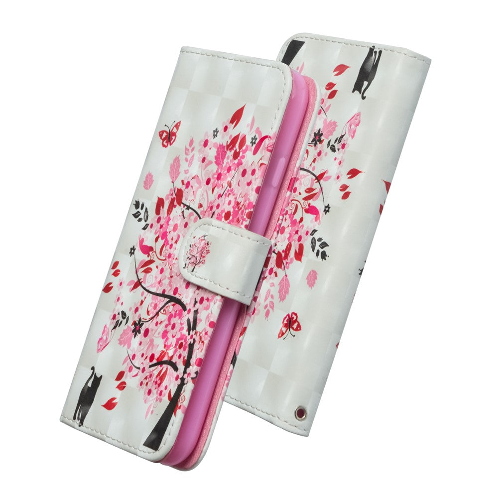 [Light Spot Decor] Mønstret Læder Mobiltelefon Cover til Samsung Galaxy A30 / A20