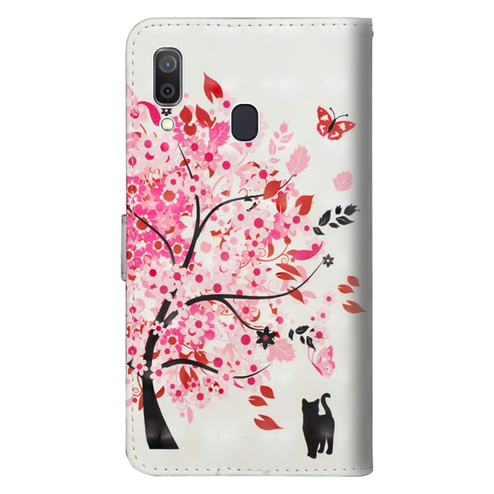 [Light Spot Decor] Mønstret Læder Mobiltelefon Cover til Samsung Galaxy A30 / A20