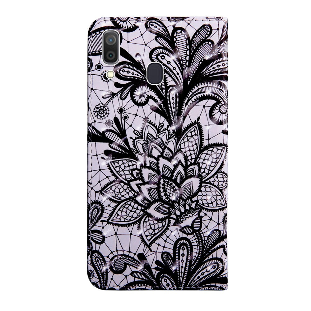Light Spot Decor Patterned Leather Wallet Case for Samsung Galaxy A40