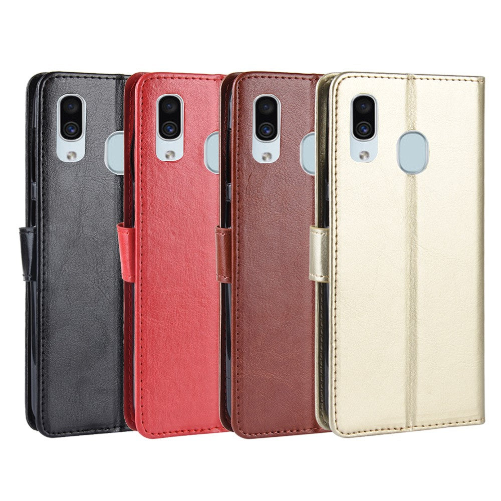 Crazy Horse Wallet Leather Protection Case for Samsung Galaxy A40